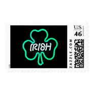 ST. PATRICK'S DAY NEON SHAMROCK stamp