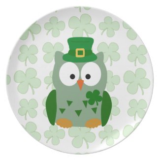 St. Patrick's Day Owl Party Plate