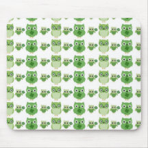 St. Patrick's Day Owls 1 Mousepad