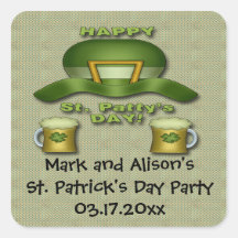 St. Patrick's Day Party Favor stickers