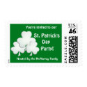 St. Patrick's Day Party Invitation Postage Stamp stamp