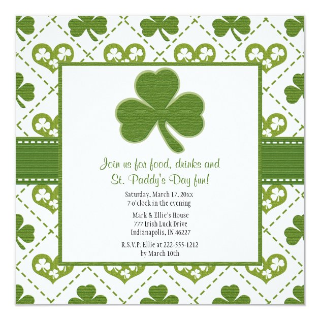 St. Patrick's Day Party Invitations (front side)