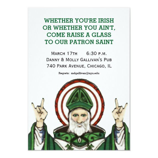 St. Patrick's Day party invites (front side)