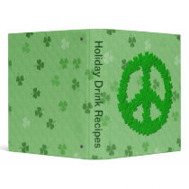 St Patrick's Day Peace Sign 3 Ring Binders