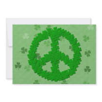 St Patrick's Day Peace Sign Custom Invitation