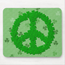 St Patrick's Day Peace Sign Mouse Pad