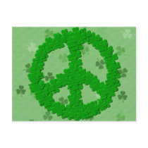 St Patrick's Day Peace Sign Postcard