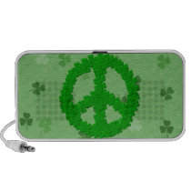 St Patrick's Day Peace Sign Mini Speakers