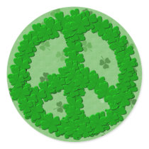 St Patrick's Day Peace Sign Round Sticker