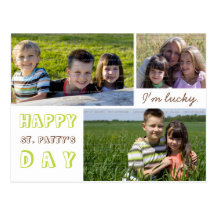 St. Patrick's Day Photo Collage Postcard Template
