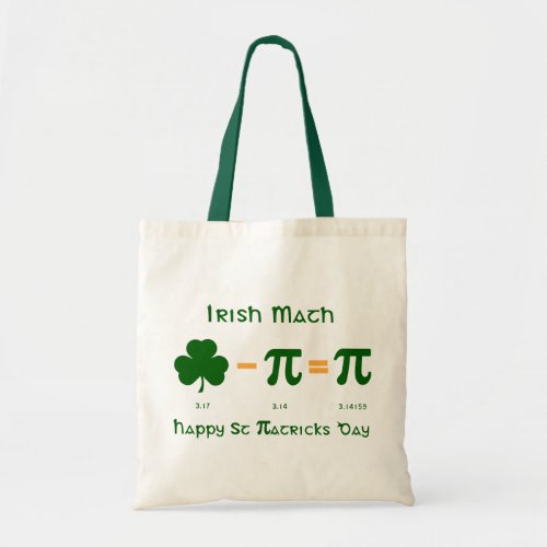 St Patricks Day & Pi Day Combination Tote Bag bag
