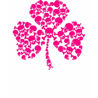 St Patrick's Day Pink Shamrock Skulls