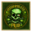 St Patrick's Day Pirate Pub Skull Art Print Poster by jamiecreates1 St Patrick's Day Pirate Pub Skull Art Print Poster