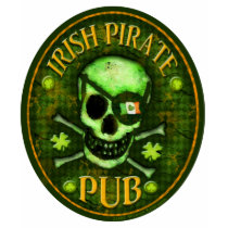 St. Patrick's Day Pirate Pub Skull T-Shirt