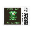 St. Patrick's Day Pirate Skull Postage Stamps