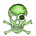St. Patrick's Day Pirate Skull T-Shirt by jamiecreates1 St. Patrick's Day Pirate Skull T-Shirt