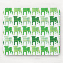 St. Patrick's Day Plaid Pugs.jpg Mousepads