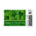 St. Patricks Day Postage Stamp with Family Name