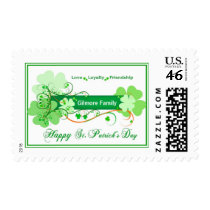 St. Patrick's Day Postage Stamp with Family Name