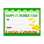 St. Patrick's Day Postcard Coupon St. Patrick's Day Postcard Coupon