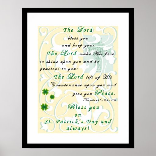 St. Patrick's Day Prayer Blessing Poster | Zazzle