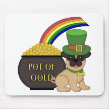 St. Patrick's Day Pug Pot O Gold Tees, Gfits Mouse Pad
