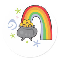 St. Patrick's Day Rainbow Gold design stickers by Eholidayz St. Patrick's Day Rainbow Gold design stickers