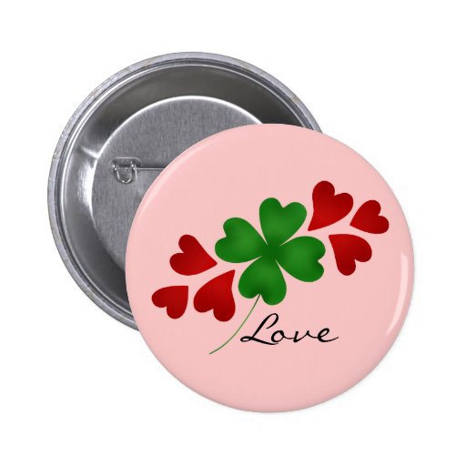 St. Patrick's day romance shamrock and hearts Pin