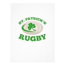 st. patrick's day rugby ball shamrock clover leaf personalized invite