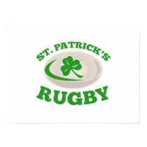 st. patrick's day rugby ball shamrock clover leaf poster