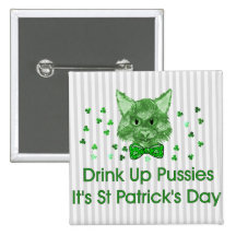 St Patrick's Day Scrapper Cat Buttons