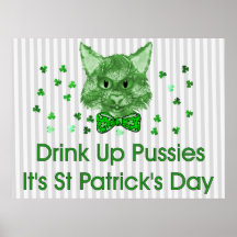St Patrick's Day Scrapper Cat Poster