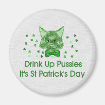 St Patrick's Day Scrapper Cat Refrigerator Magnet