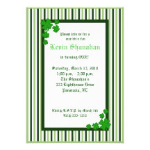 St. Patrick's Day Shamrock Birthday Invitation 5x7