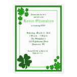 St. Patrick's Day Shamrock Birthday Invitation 5x7
