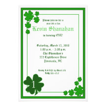 St. Patrick's Day Shamrock Birthday Invitation 5x7