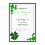 St. Patrick's Day Shamrock Birthday Invitation 5x7 at Zazzle