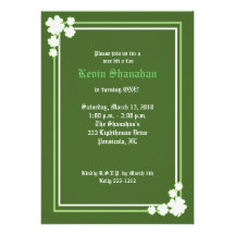 St. Patrick's Day Shamrock Birthday Invitation 5x7
