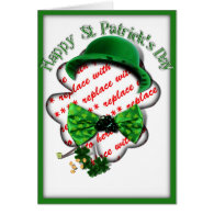 St Patrick's Day Shamrock Frame w/Adjustable Tie Greeting Card