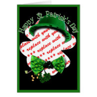 St Patrick's Day Shamrock Frame w/Adjustable Tie Greeting Card