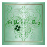St Patrick's Day Shamrock Lime Party Invitations