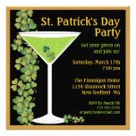 St. Patricks Day Shamrock Martini Invitation at Zazzle