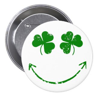 St Patrick's Day Shamrock Smiley face humor Pin