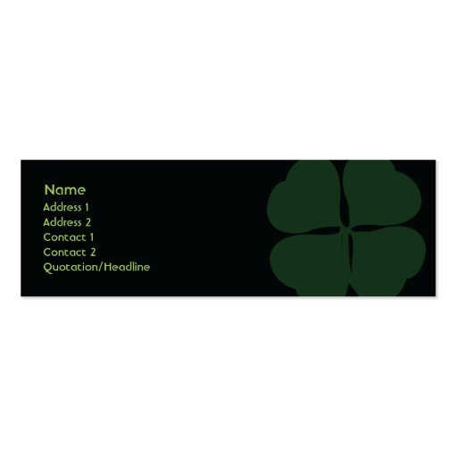 St. Patrick's Day - Skinny Business Card Template (front side)