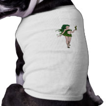 St. Patrick's Day Sprite 3 - Green Fairy Dog Tee Shirt