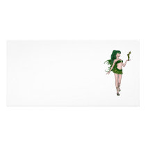 St. Patrick's Day Sprite 3 - Green Fairy Personalized Photo Card