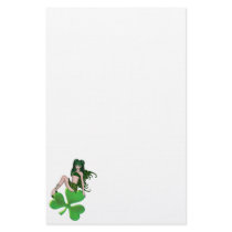 St. Patrick's Day Sprite 7 - Green Fairy Stationery Paper