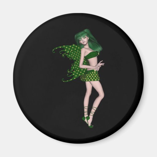 St. Patrick's Day Sprite 8 - Green Fairy Refrigerator Magnet