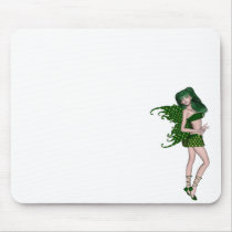 St. Patrick's Day Sprite 8 - Green Fairy Mousepads