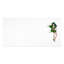 St. Patrick's Day Sprite 8 - Green Fairy Personalized Photo Card